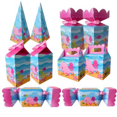 Imagem de Kit 50 Lembrancinhas Festa Infantil Decorativas Personalizadas Fundo do Mar Pool Party Piscina