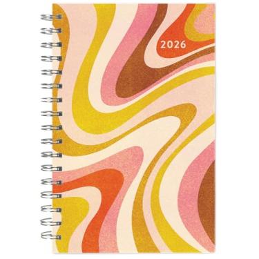 Imagem de Agenda semanal e mensal 2026, calendário de noivado de 16 meses: setembro de 2025 - dezembro de 2026: Groovy Swirls