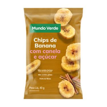 Imagem de Chips de Banana com Açúcar e Canela Mundo Verde 40g