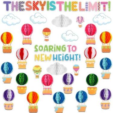 Imagem de Conjunto de quadro de avisos Critin 3D Balão de ar quente para sala de