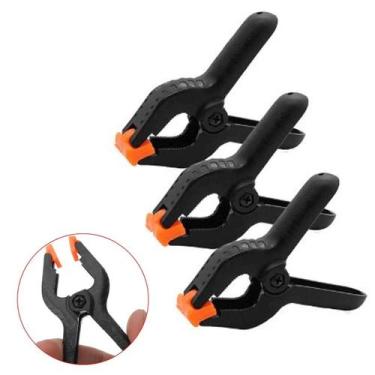 Imagem de Kit 3x Mini Alicates Garra de Mola 3" Braçadeira e Suporte de Fundos F