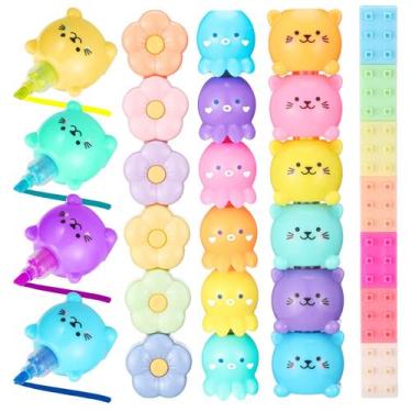 Imagem de Canetas marca-texto Teling Cute Mini empilháveis com 20 unidades x pac