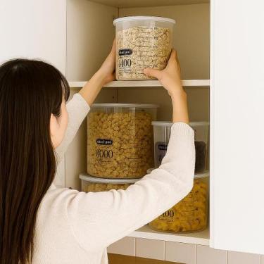 Imagem de Kit 4 Peça Pote Organiza Guarda Alimento Vasilha Armazena Plástico Arr