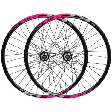 Imagem de Par Roda aro 29 KOG 36F com cubo cassete rolamentado, Preto, Rosa