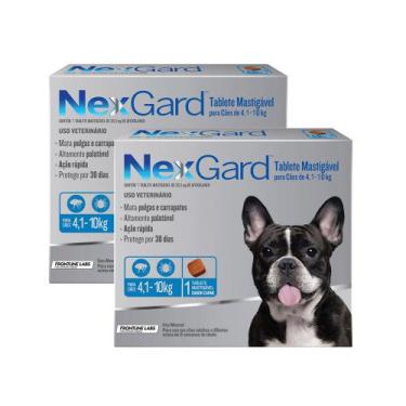 Imagem de Kit 2 NexGard Contra Pulgas e Carrapatos para Cães de 4,1 a 10kg 1 Tab