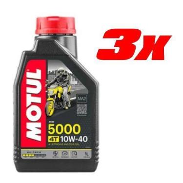 Imagem de Kit Óleo Motul 5000 4t 10w40 C/ 3 Litros Semissintético - MOTUL