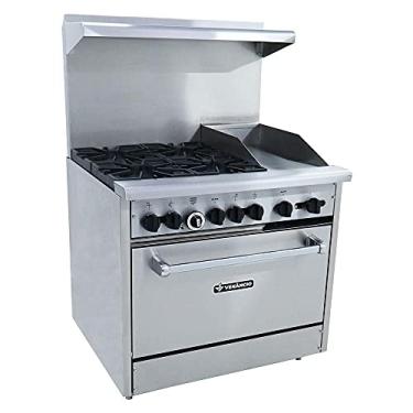Imagem de Fogão Americano 4 queimadores + Forno + Chapa de 30cm Inox Gás GLP FA4F Venâncio