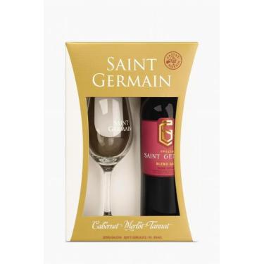 Imagem de Kit Presente Vinho Tinto Suave Saint Germain 750ml Kit Com Taça