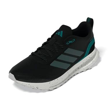 Imagem de Adidas Tênis masculino Run Falcon 5 Trail, Preto/azul-petróleo/azul-petróleo puro, 38