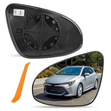 Imagem de TOP-MAX Substituição de vidro do espelho do lado do motorista para Toyota Corolla 2014-2019, vidro retrovisor aquecido do lado esquerdo com conector de aquecimento de 2 pinos, substitui o número OE