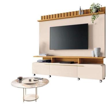 Imagem de Estante Home Theater Artís Off White Cinamomo E Mesa De Centro Sky Com