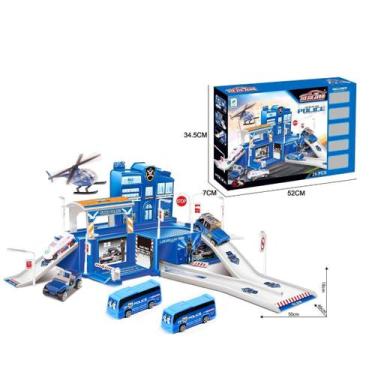 Imagem de Pista Carrinhos Infantil Com Acessórios Maxi Toys Polícia