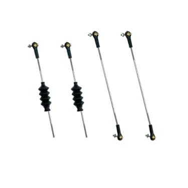 Imagem de URIMPAVIDO 4PCS RC Boat Pushrod Set Plastic Tie Rod End Ball Head End with Push Rod and Rubber Seal Bellow for RC Boat Ship Airplane DIY Model Toy Part (M2 Rod End,M2x100mm Pushrod)