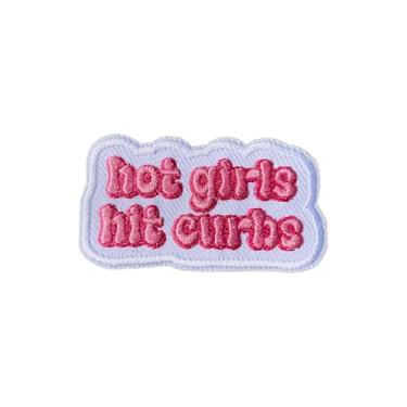 Imagem de AKIKOPATCH Hot Girl Hit Curbs Iron On Patches, tamanho 7,6 cm, adesivos estéticos para roupas, mochilas, chapéus, jeans, bolsas, remendos femininos bordados, adesivos de tecido para presente DIY para