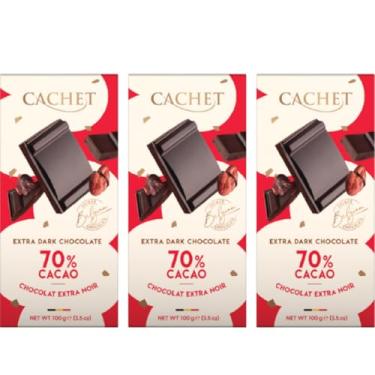 Imagem de 3X Chocolate Belga CACHET 70% Cacau 100g cada
