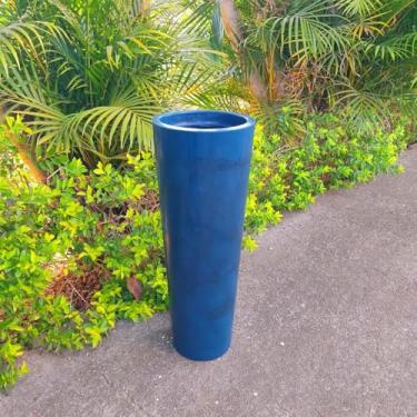 Imagem de Vaso polietileno para plantas decorativo coluna efeito marmorizado 68x25