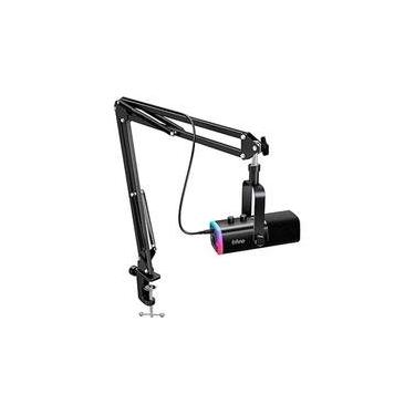Imagem de Microfone Dinâmico Gamer Fifine, RGB, Cardióide, USB Tipo-C e XLR, Anti-Ruído, Preto - AM8T