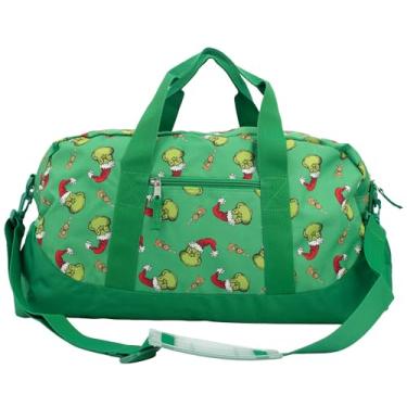 Imagem de Bolsa esportiva com personagens, bolsa de viagem do pijama de 40,6 cm para meninas, bolsa de fim de semana, bolsa de dança, Verde, Duffle