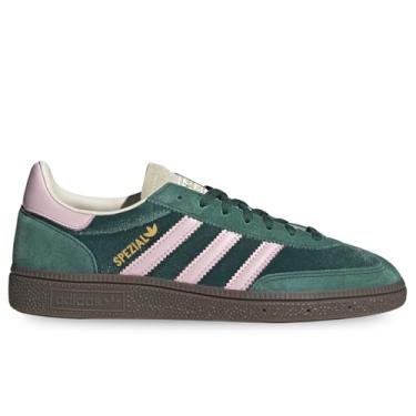 Imagem de adidas Tênis feminino Handball Spezial Lifestyle (alumínio/verde universitário/chiclete), Verde universitário/rosa claro/branco creme, 35