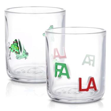 Imagem de SiliFine Copos de suco de ícone de Natal, árvore de Natal de 400 ml e copo de vidro de suco sem haste FA LA para festas de fim de ano, presente