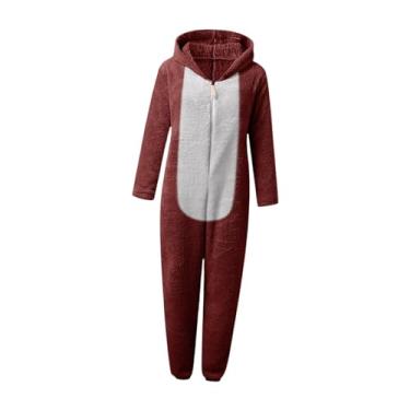 Imagem de Vaveren Macacão de pijama feminino para dramatização, fantasia de performance de palco, cosplay, Red L