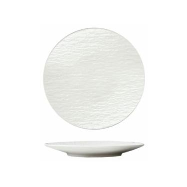 Imagem de Prato de pedra em relevo de 26,7 cm prato especial para restaurante de hotel - branco brilhante de 26,7 cm