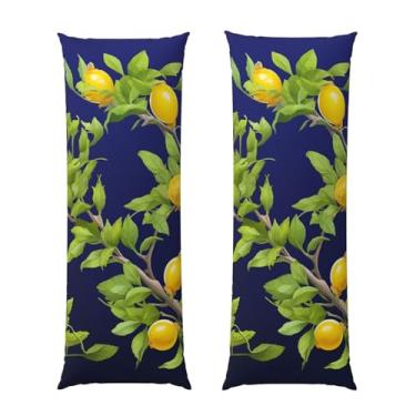 Imagem de Capa de travesseiro corporal com zíper oculto, fronha longa de microfibra macia e respirável para travesseiro corporal, capas de travesseiro de limoeiro para dormir, presente de cama, 50 x 137 cm