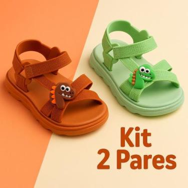 Imagem de Kit 2 Pares Sandália Papete Infantil Baby Masculina Anatômica Macia La