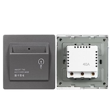 Imagem de LiebeWH Cartão RFID 40A de Alta Potência Power Off Energy Saver Switch Mecânico para Convidados de Hotel Alumínio Alumínio ABS Gold (Cinza)