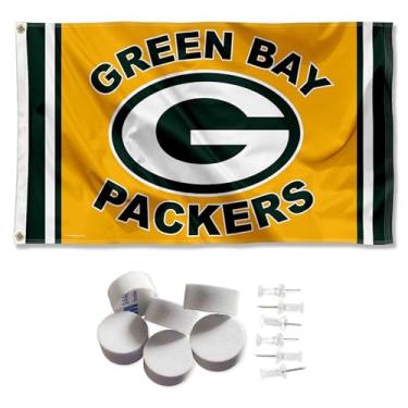 Imagem de Green Bay Packers Gold Banner and Tapestry Wall Tack Pads
