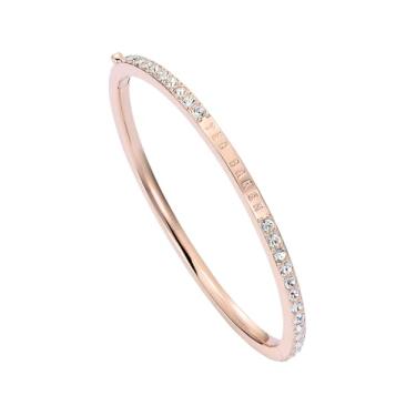 Imagem de Ted Baker Pulseira feminina London Claudia com dobradiças de cristal estreito (ouro rosa/cristal)