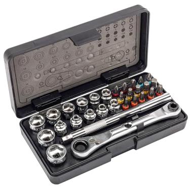 Imagem de Alltrade Kilimanjaro Cycle Series Conjunto de soquetes de bicicleta de 30 peças, chave catraca e brocas, kit de ferramentas de bicicleta - 910547ECE