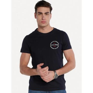 Imagem de Camiseta Tommy Hilfiger Masculina Columbus Roundle Logo Azul Marinho-Masculino