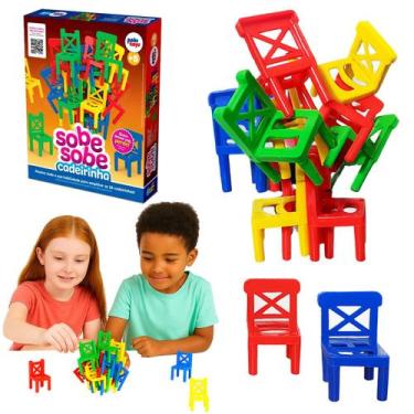 Imagem de Sobe Sobe Cadeirinha Encaixe Jogo Infantil Empilha Educativo - Pakitoy