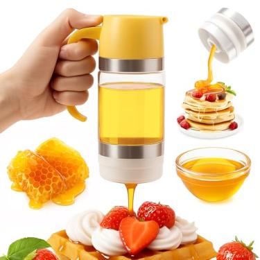 Imagem de FUYAHA Pote Dispensador De Mel Vidro Anti-Gotejamento, Jarra 9 Oz Com Alça, Recipiente Transparente, Xarope Bordo, Perfeito Para E