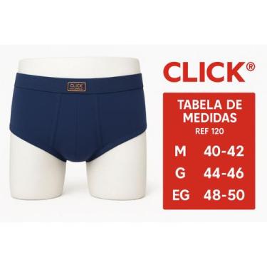 Imagem de 3 Cuecas Click Tradicional Adulto Com Abertura Helanca 120, EG, Sortid