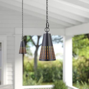 Imagem de LEONLITE Pacote com 2 luzes suspensas de baixa tensão, luzes pendentes de paisagem LED de 5 W, 12-36 V AC/DC, 400 lm, luzes de árvore ao ar livre para deck, varanda frontal, quente âmbar 2200K