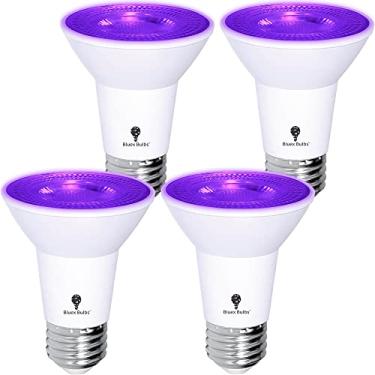 Imagem de Pacote com 4 lâmpadas BlueX LED PAR20 Flood Purple - 8W (equivalente a 65 watts) - Regulável - Luzes LED roxas base E26, decoração de festa, varanda, iluminação doméstica, iluminação de férias