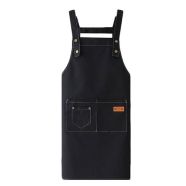 Imagem de Avental de poliéster e algodão para mulheres, roupa de trabalho elegante de cozinha e restaurante, avental de cozinha durável em casa avental de cozinha