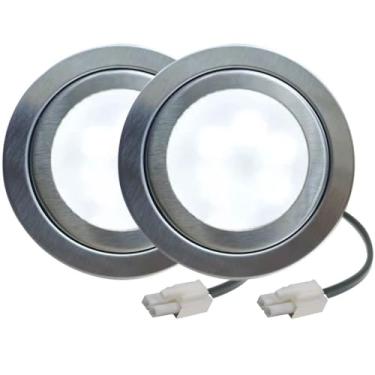 Imagem de LIDESENMO Pacote com 2 lâmpadas de 12 V DC para exaustor de cozinha LED 1,5 W para exaustor de 60 mm para armário sob armário luz de LED para armário (branco quente 3000K)