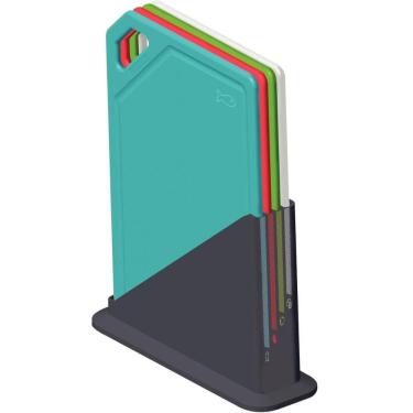 Imagem de Conjunto de Tábuas de Corte Tramontina Mixcolor com Suporte Cozinha 5pçs Coloridas Plás...