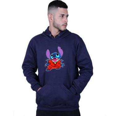 Imagem de Moletom Unissex Canguru Lilo Stitch Alien - Lafre, Azul marinho, GG