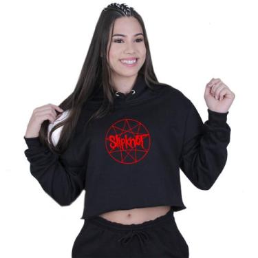 Imagem de Cropped Moletom Feminino Slipknot World Rock Banda - Lafre, Preto, M