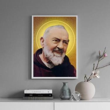 Imagem de Quadro Decorativo Santo Padre Pio 45X34Cm - Com Vidro - Quadros On-Lin