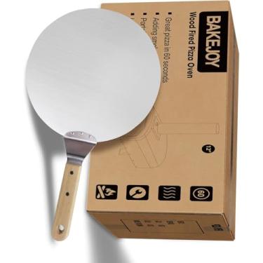 Imagem de BAKEJOY Colher de pizza – Pá de forno dobrável para churrasqueira e pátio, resistente ao calor e prata