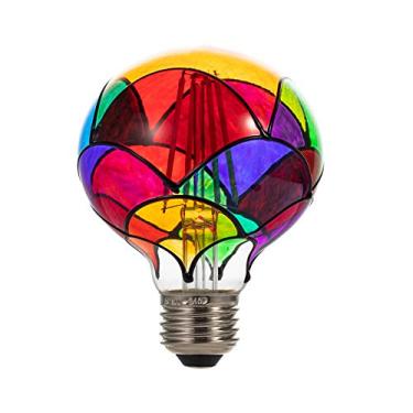 Imagem de Lâmpada de LED Edison Vitral, E26 Base Padrão 6 Watts Heatless (G80) Lâmpadas de LED em forma de globo para festa em casa, sala de recreação, varanda, jardim, decoração de Natal