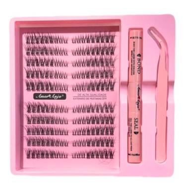 Imagem de Cílios Postiços Tufinhos Magnéticos Amor & Anjo Rosa Kit com Pinça, Cola e Selador (03)