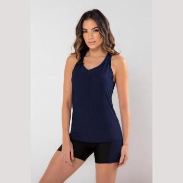 Imagem de Regata Dry Fit Feminina Academia com Furinho Fitness Treino - Blanco S