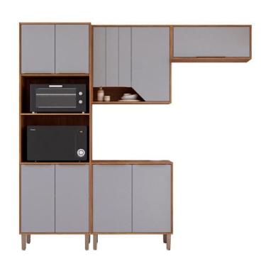 Imagem de Kit Armário Cozinha Completa Celeste 230cm 9 Portas e Balcão - Loja Do