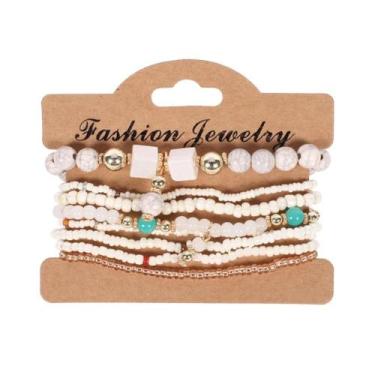 Imagem de Conjunto De Pulseiras De Contas Coloridas Boêmias Para Mulheres E Home